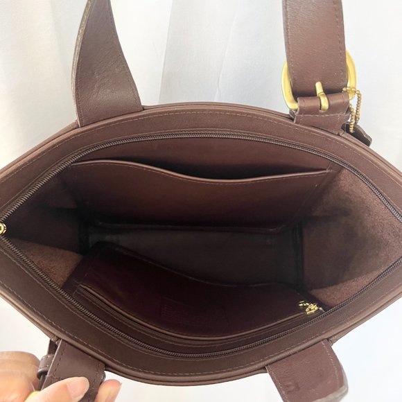 Vintage Coach Waverly Chocolate Brown Leather Tote 4133 - Picture 15 of 16